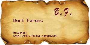 Buri Ferenc névjegykártya