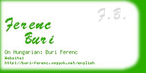 ferenc buri business card